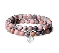 TTPSRY Pulsera Amatista Natural Corazón Colgante Cristal Curativo Joyería Elegante Mujer Accesorios Brazalete
