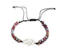 TTPSRY Pulsera Mujer Ajustable con Cuentas Coloridas y Símbolo Infinito Corazón Pulseras Mujer Elegante Artesanal Bohemio Brazalete Ajustable para Muñeca Joyería Hecha a Mano