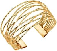 TTPSRY Pulsera Mujer Cruz Abierta Alambre Cruzado Múltiples Capas Ajustable Apilables Brillante Joyería para Niñas y Mujeres