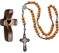 TTPSRY Rosario Religiosos de Madera Cruz de Madera Rosarios Religiosos Rezar Rosarios Rosario Hecho a Mano en Madera de Olivo en Jerusalén(A)