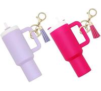 TTPSRY Stanley Cup Llavero,2 Piezas Llavero Taza Termo Miniatura Decorativo Colgante Bolso Mochila Accesorio Borla Adorno