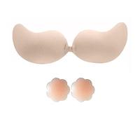 TTPSRY Sujetador Adhesivo Invisible Reutilizables Bra sin Respaldo Sujetador Push Up Sexy Adhesive Bra para Vestido Fiesta Boda Traje Baño (B Beige)
