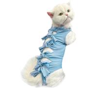 TTPSRY Traje de Recuperación Profesional para Gatos Ropa de Esterilización para Gatos Suave Después De Operaciones Antifugas para Gatitos Chaleco de Pequeños (Azul/M)