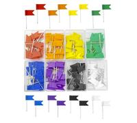 TTQiAnJ 160 Piezas Alfileres De Bandera De Colores,Plásticos Chinchetas de Bandera para Mapas del Mundo,Pizarrones de Anuncios,Boletines,8 Colores