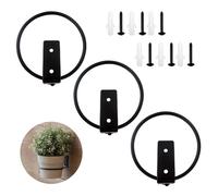 TTQiAnJ 3 Pcs Anillo de Soporte de Maceta,Estante De Maceta De Anillo,Metal Anillo de Soporte para Macetas Plegables,Para Familia,Jardín,Balcón,Negro,10cm/4 pulgadas