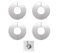 TTQiAnJ 4 Pcs Divididas de Acero lnoxidable Cromado para Valvula,autoadhesivas Embellecedor Radiador Grifos,DiáMetro Interior 42mm para grifos, tuberias, plato de ducha