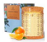 TTRWIN Naranja Vela Perfumada en Vaso, Vela Aromática 200g, Duración 50h, Cera de Soja Natural, Regalo para Mujer, Navidad, Cumpleaños, Día de la Madre