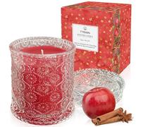 TTRWIN Vela Perfumada de Manzana Canela, Velas Aromáticas Larga duración, Aroma Fuerte, Vela Roja de Aromaterapia para Navidad, Cumpleaños, 200g