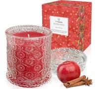 TTRWIN Vela perfumada de manzana y canela, velas de cera de soja natural roja, hermosa vela en tarro de cristal, larga duración, aroma fuerte, idea de regalo de aromaterapia para Navidad, cumpleaños,
