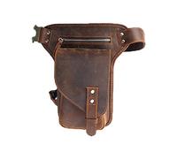 TTSJSM Pernera Moto,RiñOnera Moto Pierna Moto Retro de Cuero Hombro-Sling-Sling-Bolso Multifunción for Hombre Montar a Caballo Grande Cantidad Fanny Bella de Pierna (Color : Brown)