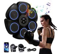 TTXSDYD Boxeo Música, máquina de boxeo musical para adultos, máquina de boxeo musical, máquina de boxeo musical para adultos, entrenamiento de pared para entrenamiento en casa (negro: guantes de medio