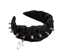 TTYAO REII Diadema gótica negra plisada Lolita, accesorios para el cabello, aro oscuro Y2k para mujer, Halloween, fiesta de cosplay (negro, M)
