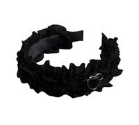 TTYAO REII Diadema gótica negra plisada Lolita, accesorios para el cabello, diadema oscura Y2K para mujer, Halloween, fiesta de cosplay (color negro, M)
