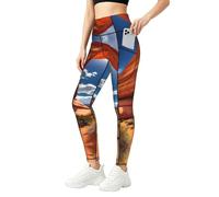 TTYDOKLA Arches National Park - Leggings estampados estándar con bolsillos para mujer, pantalones elásticos de entrenamiento, ropa para clima, Negro, XL