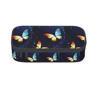 TTYDOKLA Bonito estuche de tela Oxford con estampado de mariposa con múltiples compartimentos, ideal para viajes u oficina, Black, Talla única, Neceser de maquillaje