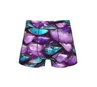 TTYDOKLA Calzoncillos tipo bóxer con estampado de sirena, color rojo pastel, morado, aguamarina, cómodos pantalones cortos elásticos para hombre, Negro, 4XL