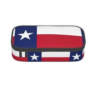 TTYDOKLA Estuche de tela Oxford con estampado de la bandera del estado de Texas con múltiples compartimentos, ideal para viajes u oficina, Black, Talla única, Neceser de maquillaje