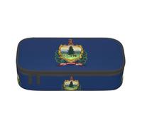 TTYDOKLA Estuche de tela Oxford con estampado de la bandera del estado de Vermont con múltiples compartimentos, ideal para viajes u oficina, Black, Talla única, Neceser de maquillaje