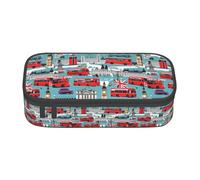 TTYDOKLA Estuche para lápices de tela Oxford con estampado "I Like London" con múltiples compartimentos, ideal para viajes u oficina, Black, Talla única, Neceser de maquillaje