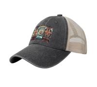 TTYDOKLA Gorra de béisbol de malla vaquera con estampado retro de Londres para hombre, perfecta para uso diario, deportes y viajes, Negro, Talla única