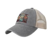 TTYDOKLA Gorra de béisbol de malla vaquera con estampado retro de Londres para hombre, perfecta para uso diario, deportes y viajes, gris, Talla única