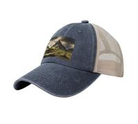 TTYDOKLA Hermosa gorra de béisbol de malla vaquera con estampado de Islandia para hombre, perfecta para uso diario, deportes y viajes, azul marino, Talla única