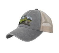 TTYDOKLA Hermosa gorra de béisbol de malla vaquera con estampado de Islandia para hombre, perfecta para uso diario, deportes y viajes, gris, Talla única