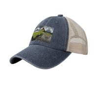 TTYDOKLA Hermosa gorra de béisbol de malla vaquera con estampado de Islandia para hombre, perfecta para uso diario, deportes y viajes, azul marino, Talla única