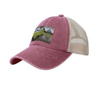 TTYDOKLA Hermosa gorra de béisbol de malla vaquera con estampado de Islandia para hombre, perfecta para uso diario, deportes y viajes, rosso, Talla única