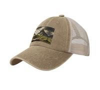TTYDOKLA Hermosa gorra de béisbol de malla vaquera con estampado de Islandia para hombre, perfecta para uso diario, deportes y viajes, natural, Talla única