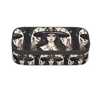TTYDOKLA Magic Witch Witchcraft - Estuche de tela Oxford con múltiples compartimentos, ideal para viajes u oficina, Black, Talla única, Neceser de maquillaje