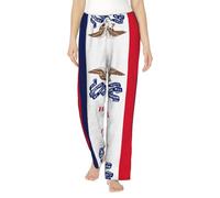 TTYDOKLA Pantalones de pijama de franela con estampado de la bandera del estado de Iowa para mujer, suaves, cálidos y adorables, pantalones de pijama de Navidad, Negro, L