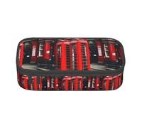 TTYDOKLA Phone Booth London Street Print - Estuche de tela Oxford con múltiples compartimentos, ideal para viajes u oficina, Black, Talla única, Neceser de maquillaje