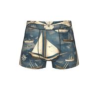 TTYDOKLA Ropa interior náutica con estampado de mapa de velero, calzoncillos tipo bóxer para hombre, cómodos pantalones cortos elásticos para hombre, Negro, M