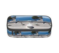 TTYDOKLA Scenery of A Table Above Sea - Estuche de tela Oxford con múltiples compartimentos, ideal para viajes u oficina, Black, Talla única, Neceser de maquillaje