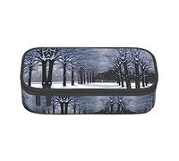 TTYDOKLA Snow Falling in The Park - Estuche multiusos para lápices, estéticamente agradable, amplio espacio de almacenamiento, Black, Talla única, Funda para llave