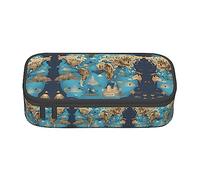 TTYDOKLA World Geography - Estuche multiusos con diseño de mapa de geografía mundial, bolsa estéticamente agradable, amplio espacio de almacenamiento, Black, Talla única, Funda para llave