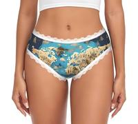 TTYDOKLA World Geography Map Print - Ropa interior de encaje para mujer | Para el trabajo, ejercicio u ocasiones románticas