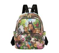 Ttylsdd Bunch Of Farm Animals - Mochila para mujer, bolso de hombro para mujer, casual, para la universidad, viajes, pequeña, Un montón de animales de granja, M