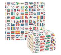 Ttylsdd Flags From Around The World - Paquete de 6 paños de cocina superabsorbentes y reutilizables, antiadherentes, lavables con aceite