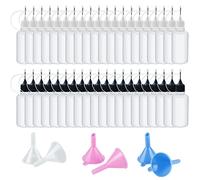 TTYSHIP 40 botellas de aguja, aplicador de 10 ml, botellas aplicadoras de punta de precisión con 6 embudos pequeños, adecuados para manualidades, aceites, adhesivos, colores (negro/blanco)