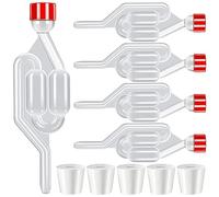 TTYSHIP® 5 tubos de fermentación, tubos de fermentación transparentes de plástico, tubos de fermentación con tapón, juego de vertedor de fermentación, para la fermentación de vino y cerveza