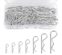 TTYSHIP® Surtido de 130 pasadores de acero inoxidable con caja, pasador de seguridad R para remolcadores, cortacéspedes, coches (7 tamaños)