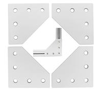 TTZEZE - Placa para juntas (4 unidades, placa de soporte de esquina en forma de L, 5 orificios, placa de unión exterior para marco de impresora 3D de perfil de aluminio de la serie 2020