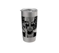 Tu aprobación no es necesaria Chica negra afroamericana Vaso térmico de acero inoxidable de doble pared