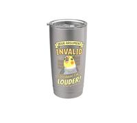 Tu argumento no es válido porque soy una cacatúa divertida más fuerte Vaso térmico de acero inoxidable de doble pared