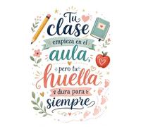 Tu clase empieza en el aula pero tu huella dura para siempre: Libreta A5 de 150 páginas en blanco para profes