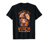 Tú, di Que Soy una Bruja como si Fuera una Mala Cosa Linda Bruja Camiseta gráfica económica, Hombre, Negro, M
