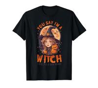 Tú, di Que Soy una Bruja como si Fuera una Mala Cosa Linda Bruja Camiseta gráfica económica, Hombre, Negro, M