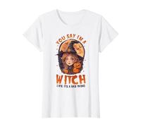 Tú, di Que Soy una Bruja como si Fuera una Mala Cosa Linda Bruja Camiseta gráfica económica, Mujer, Blanco, M